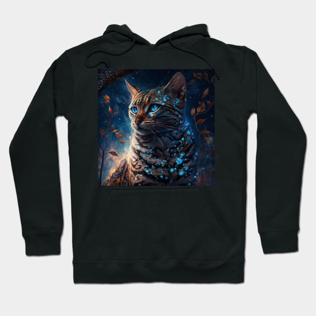 Shimmering Bengal Cat Hoodie by Enchanted Reverie